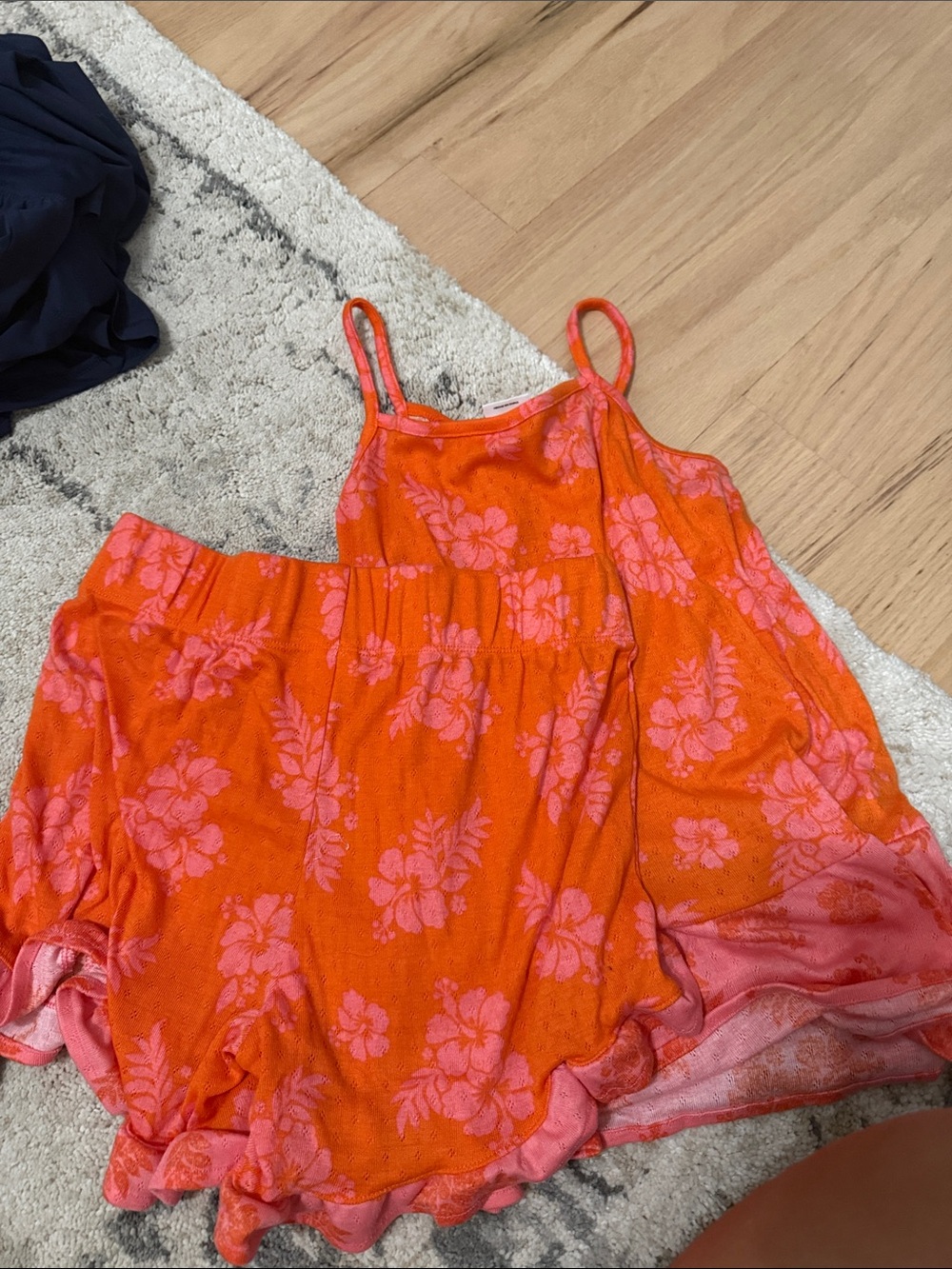 art class Orange & Pink Floral Camisole Pajama Set